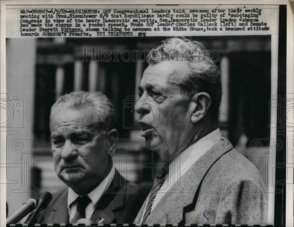 1959 Press Photo Congressional Leader Senator Everett Dirksen of Illinois - Historic Images