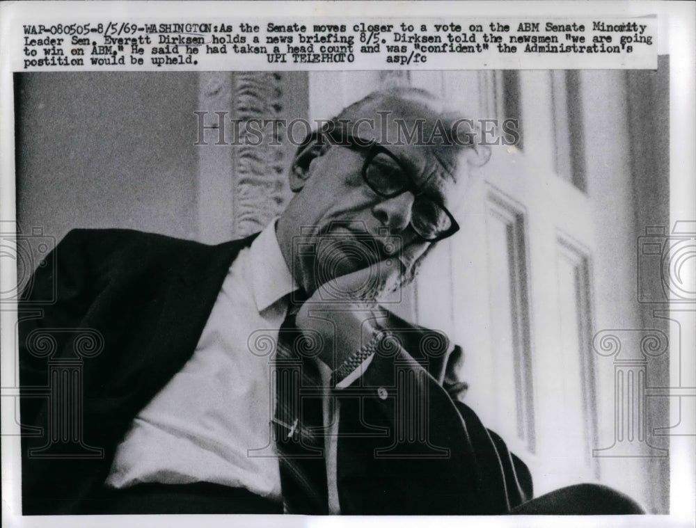 1969 Press Photo Senator Everett Dirksen of Illinois - nea25164 - Historic Images
