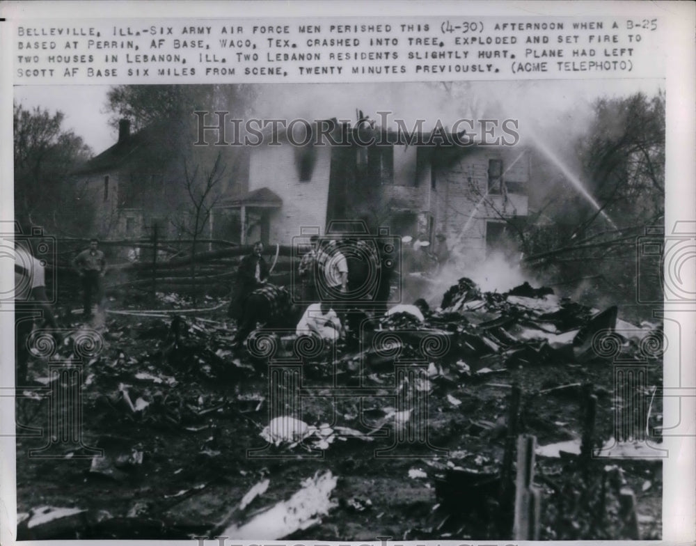 1950 Press Photo 6 Army Air Force Men Dies in This Crash Waco TX - nea25171-Historic Images