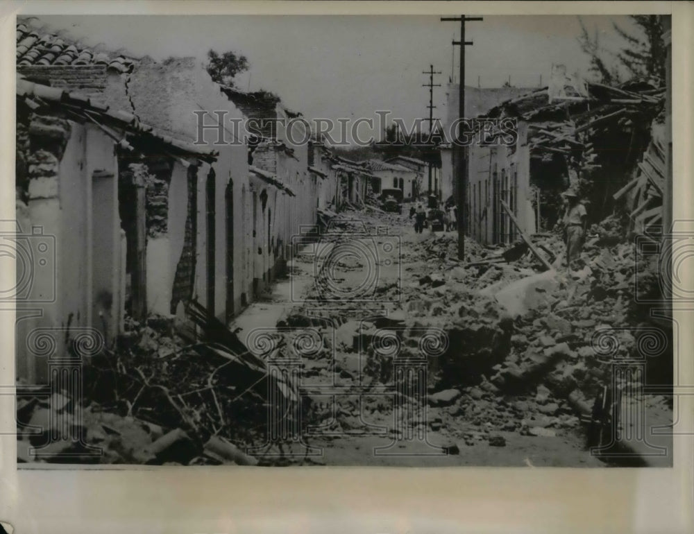 1941 Colima, Mexico wreckage from an earthquake  - Historic Images