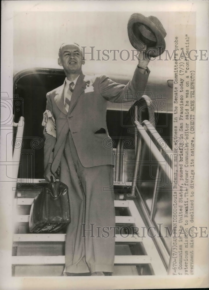 1948 Louis Budenz, Former Communist Editor Arrives in San Francisco - Historic Images