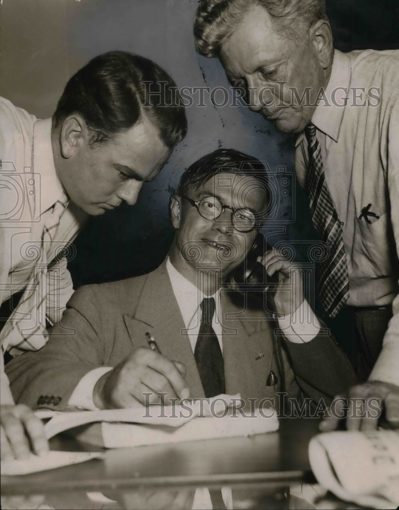 1938 Press Photo Former Ga. Gov. Gene Talmadge,George &amp; Charles Stewart - Historic Images