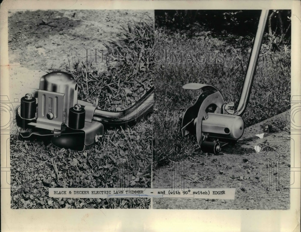1958 Press Photo Black and Decker Electric Lawn Trimmer. - nea26643 - Historic Images