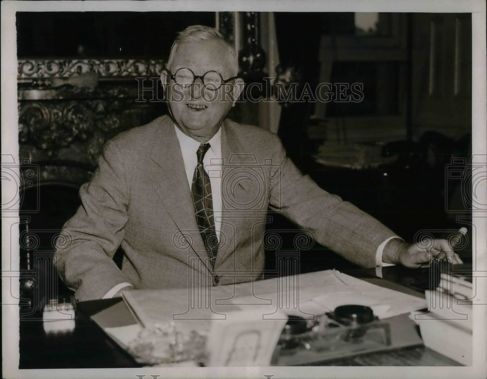 1937 Press Photo U.S. Pres.John Garner  at his Desk in Washington D.C. - Historic Images