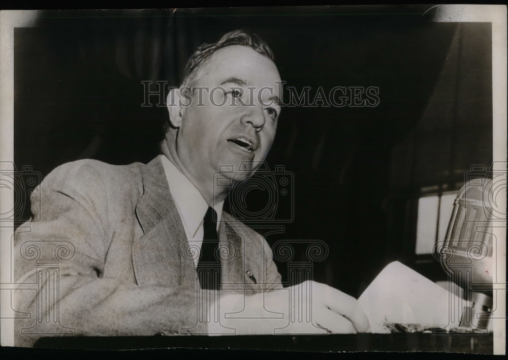 1948 Press Photo Charles P Taft Testifies To Senate Foreign Relations Committee - Historic Images
