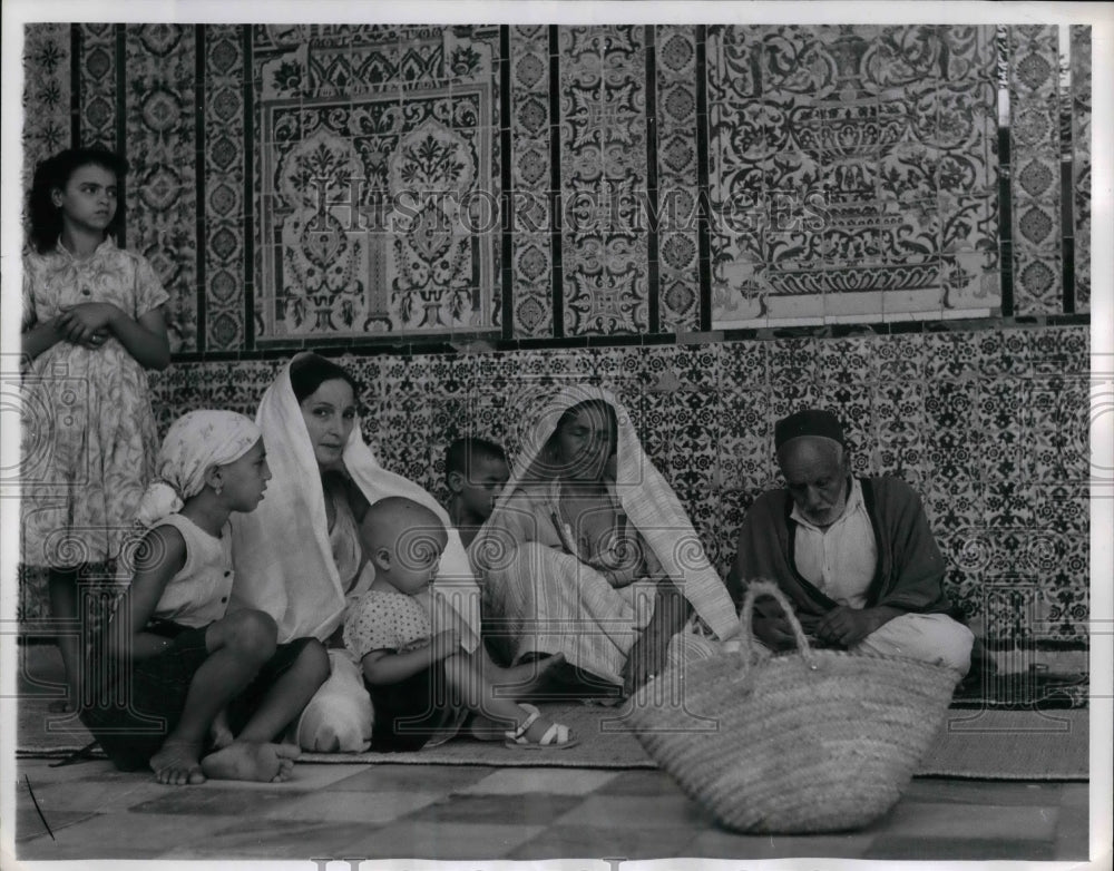 1962 Resting Tunisian Family in Kairouran.  - Historic Images