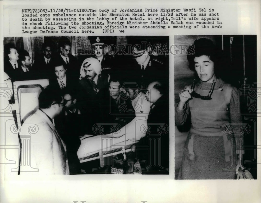 1971 Press Photo Jordan Prime Minister assassinated in Cairo, Egypt-Historic Images