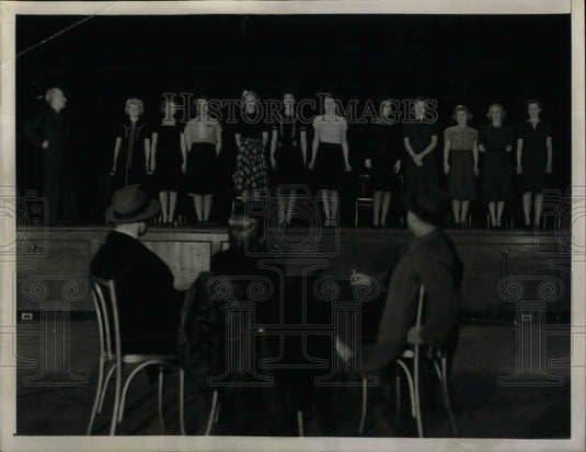 1940 Press Photo Dancers Auditioning On Stage For "American Jubilee"-Historic Images