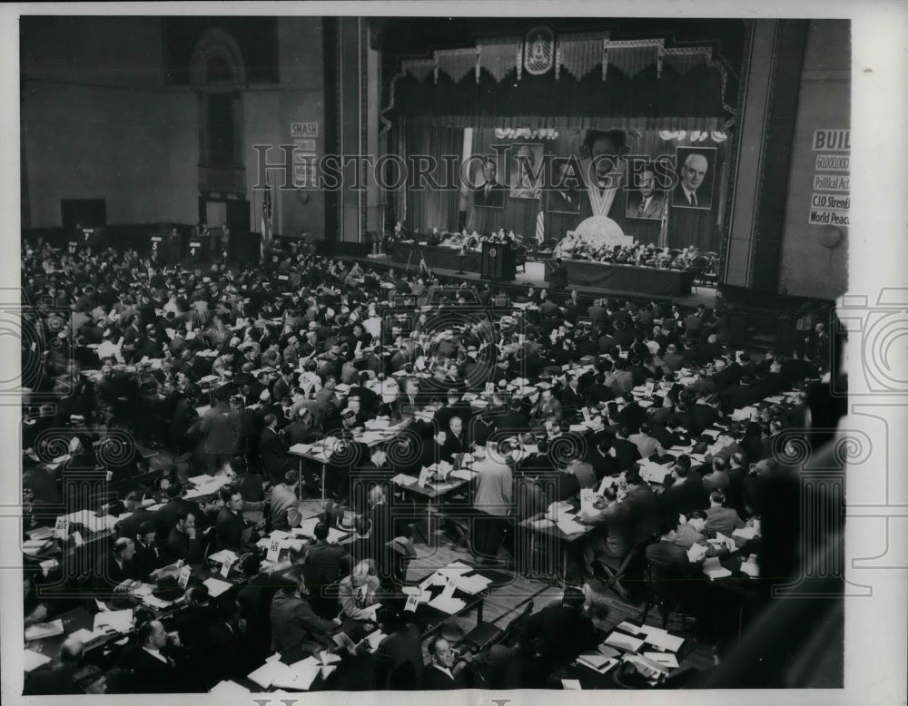 1946 Press Photo Convention Hall Atlantic City New Jersey R.J Thomas Pres United - Historic Images