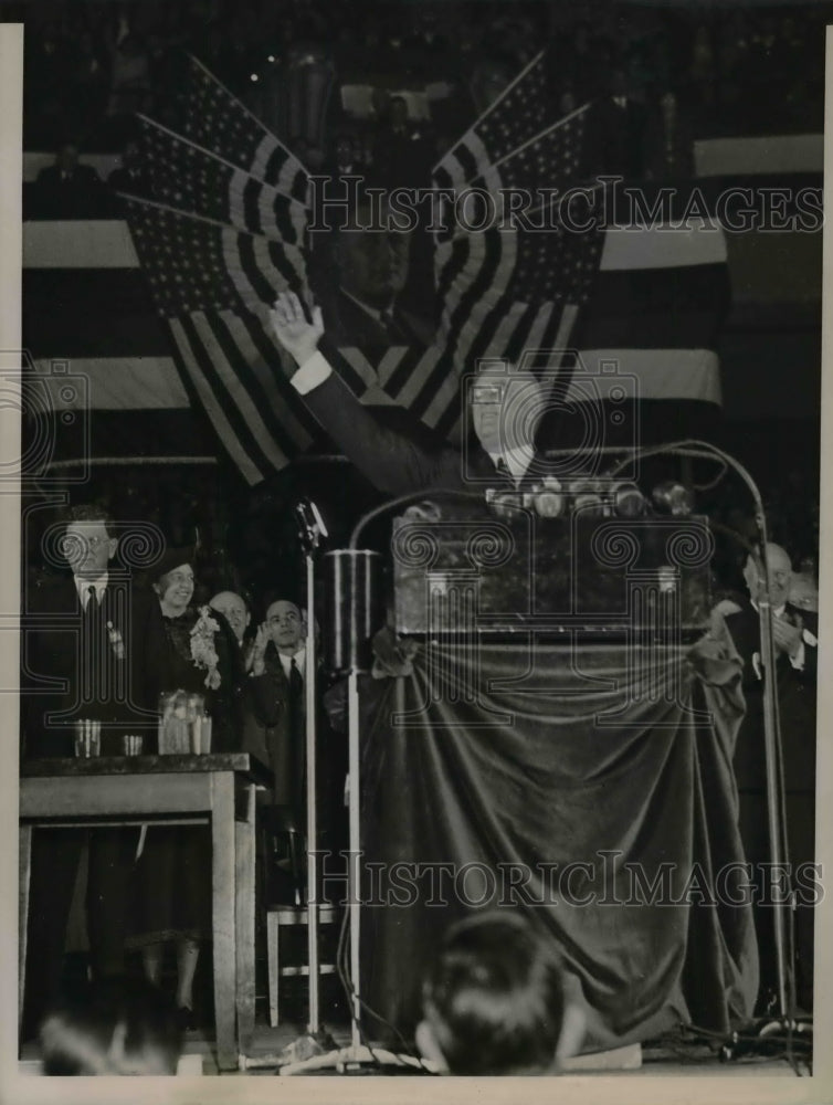 1936 Press Photo Pres. Franklin Roosevelt,delivered campaign in Chicago Stadium.-Historic Images