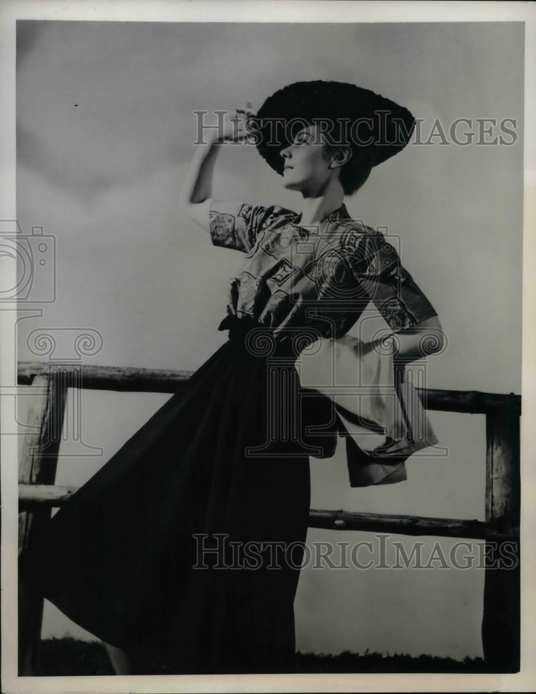 1940 Model Three Piece Outfit of Skirt, Blouse and Jacket - Historic Images