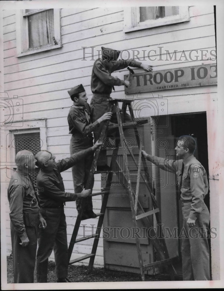 1966 Press Photo Troop 103, F. Snell, L. Vogler, C. Marusic, D. Vogler, Weirick - Historic Images