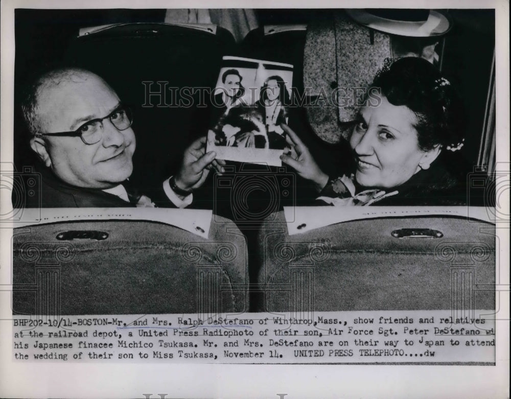 1953 Mr. and Mrs. Ralph DeStefano, Son Sgt. Peter DeStefano - Historic Images