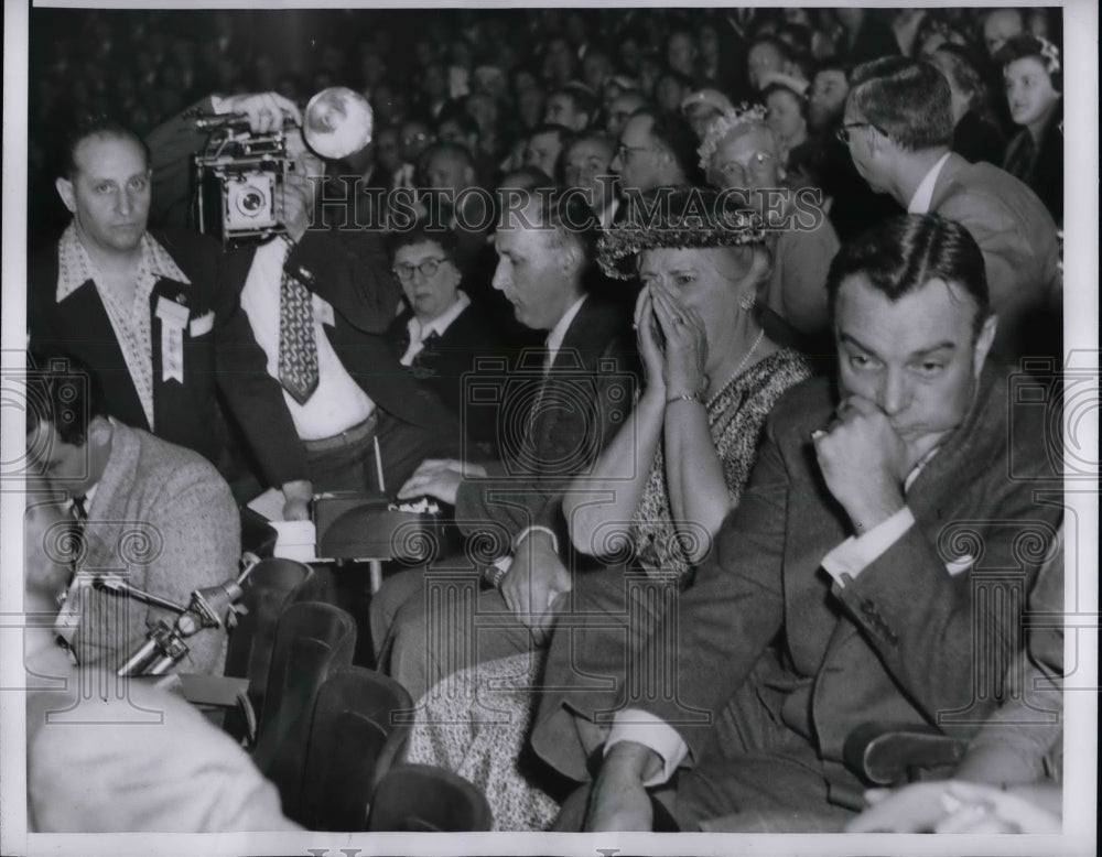1955 Mrs. Martin Segal During Stockholders Meeting Montgomery Ward - Historic Images