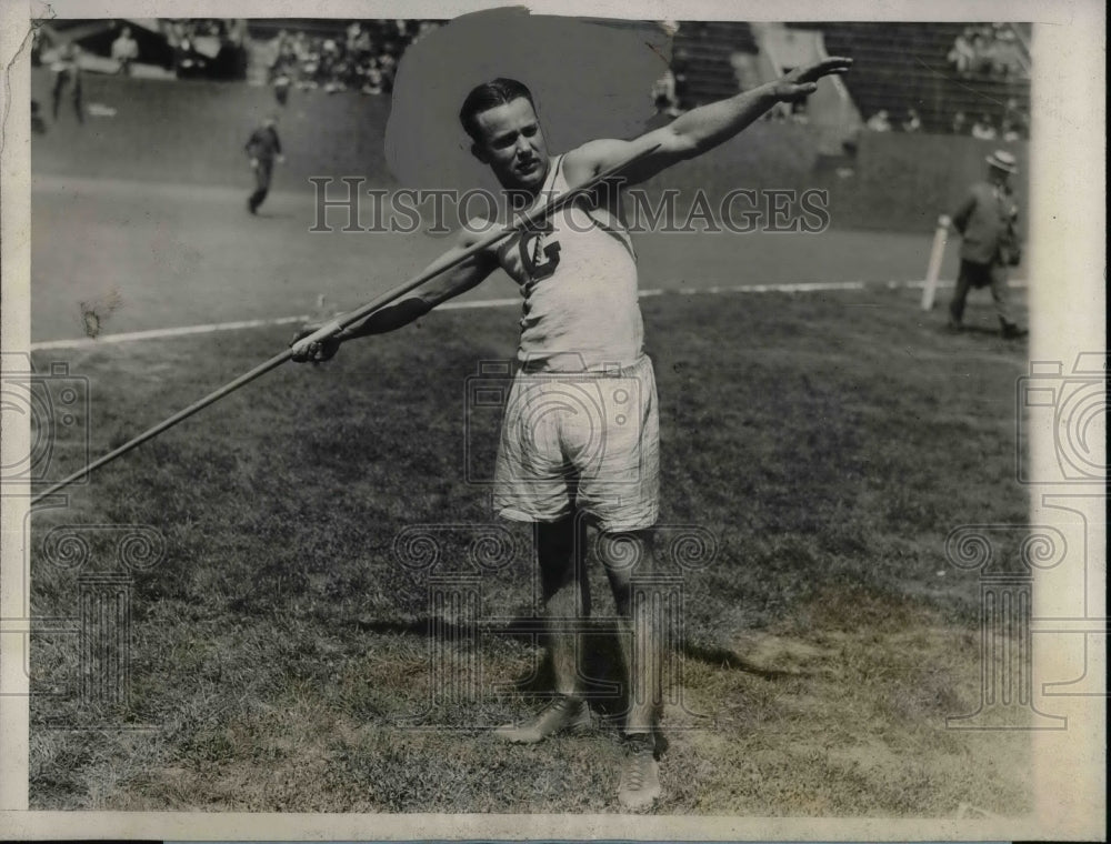 1927 Javelin Thrower Creth Hines Of George Town University On Field - Historic Images