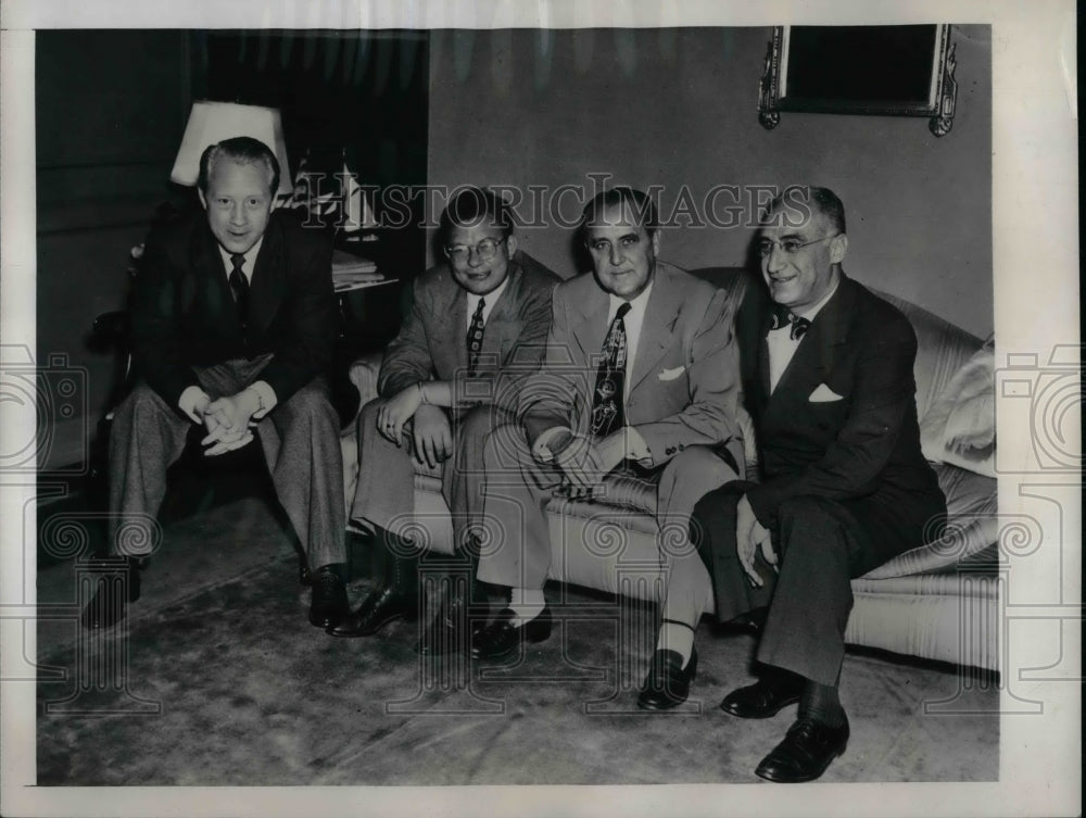 1947 Press Photo Frank Stantion, R. Kintner, Niles Trammel, Edgar Kobak - Historic Images