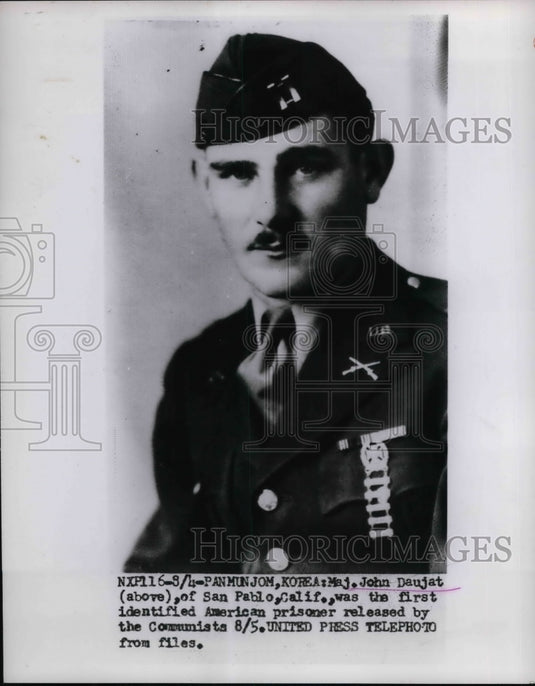 1953 Press Photo Maj. John Daujat, American Prisoner released by the Communists - Historic Images