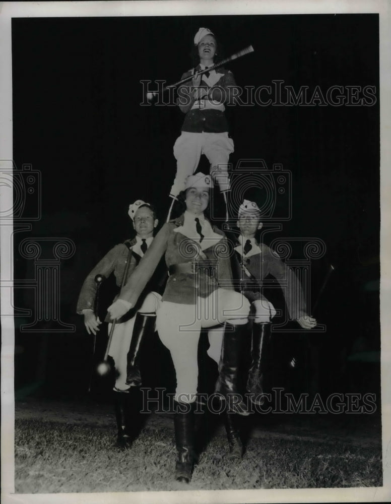 1938 Press Photo Majorette, Mary H Hodges, J Farnell,Griffin in Atlanta, Ga.-Historic Images