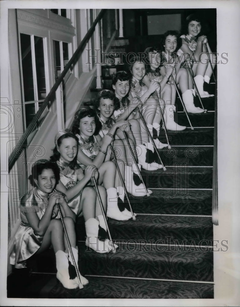 1952 Press Photo Drum majorettes from Washington, D.C. in NYC - nea29139 - Historic Images