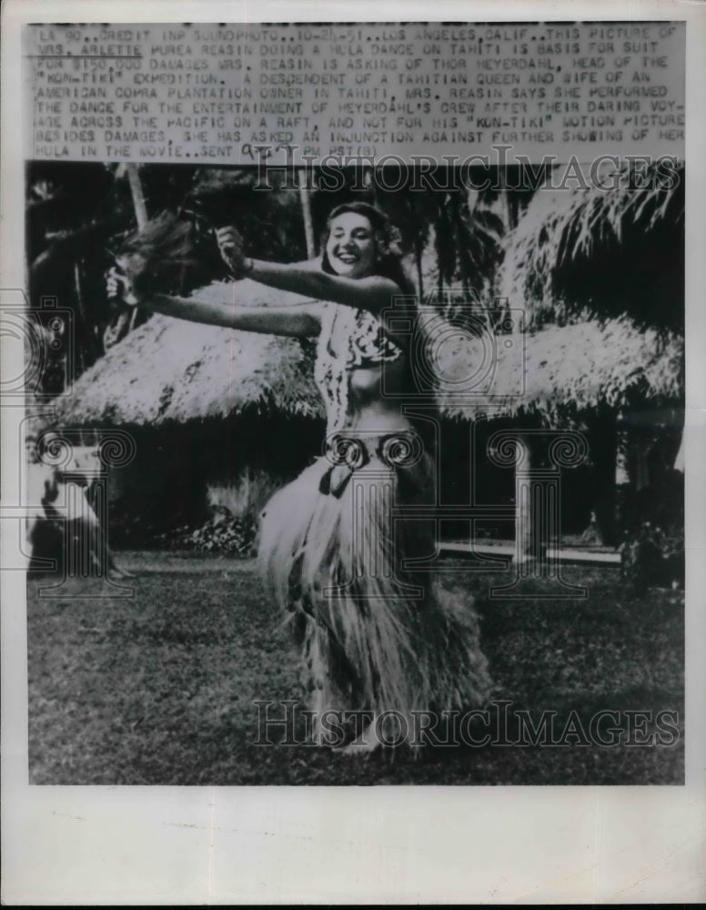 1951 Press Photo Arlette Murea Reasin Dancing - Historic Images