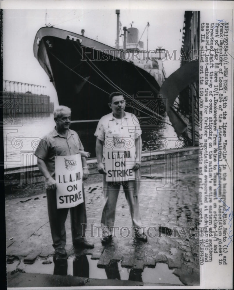 1959 Press Photo Liner bErlin International Longshorman&#39;s Assoc. Mike Santo-Historic Images
