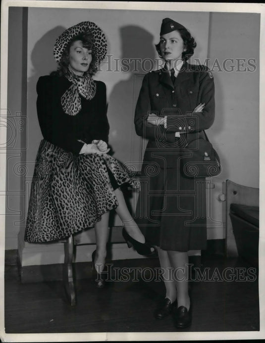 1941 Deanne Fureau & Pat Shepps modeling new clothing  - Historic Images