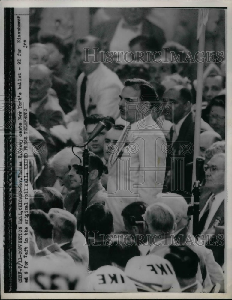 1952 Press Photo Governor Thomas E. Dewey at Convention Hall Chicago-Historic Images