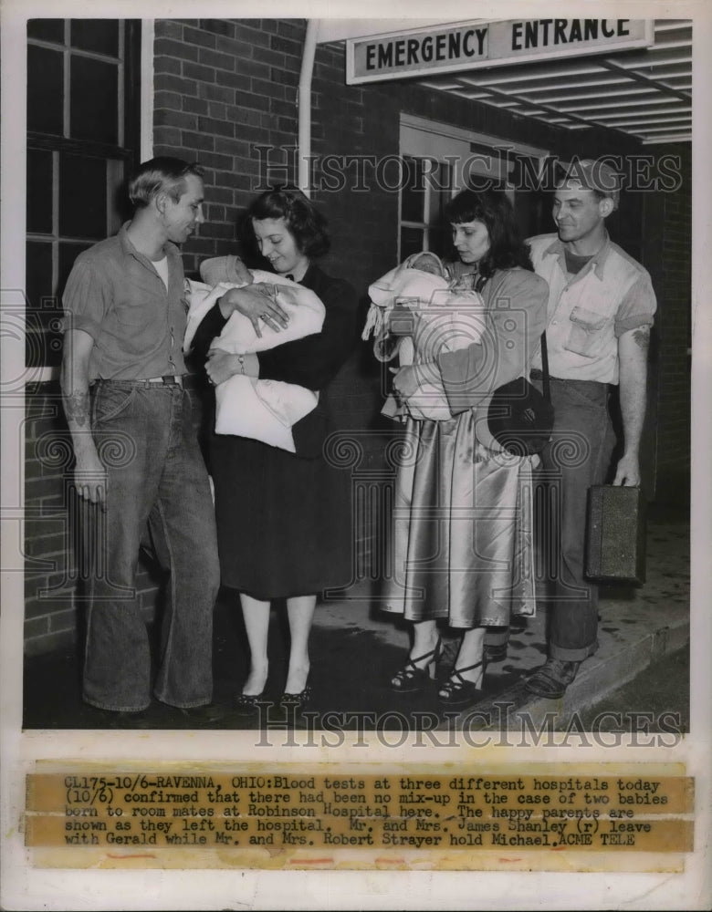 1949 Press Photo Robinson Hospital Mr. and Mrs. James Shanley Mrs. Robert - Historic Images