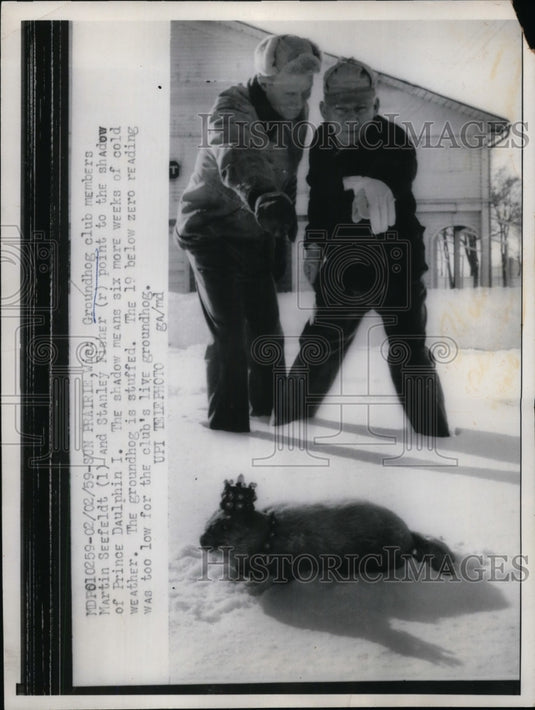 1959 Press Photo Martin Seefeldt, Stanley Fisher, Groundhog Club Members - Historic Images