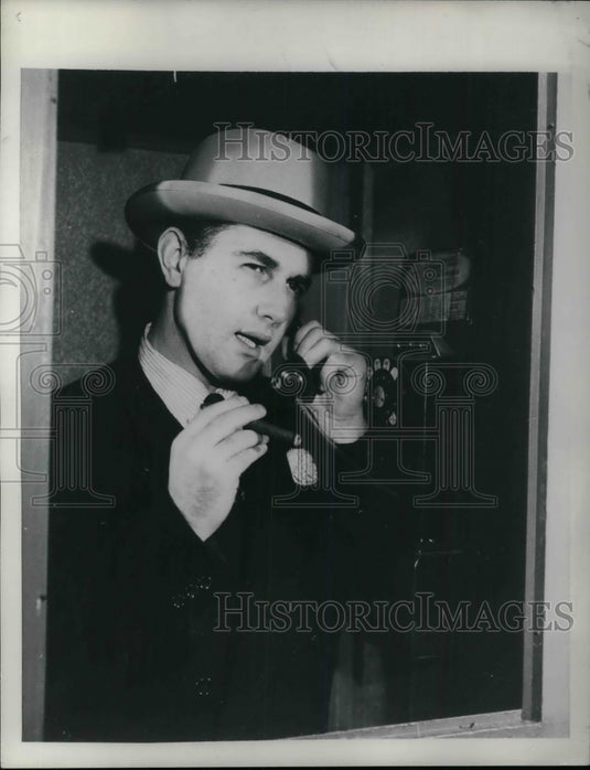 1958 Press Photo Actor PAul Lambert as Al Capone in "Seven Against the Wall" - Historic Images