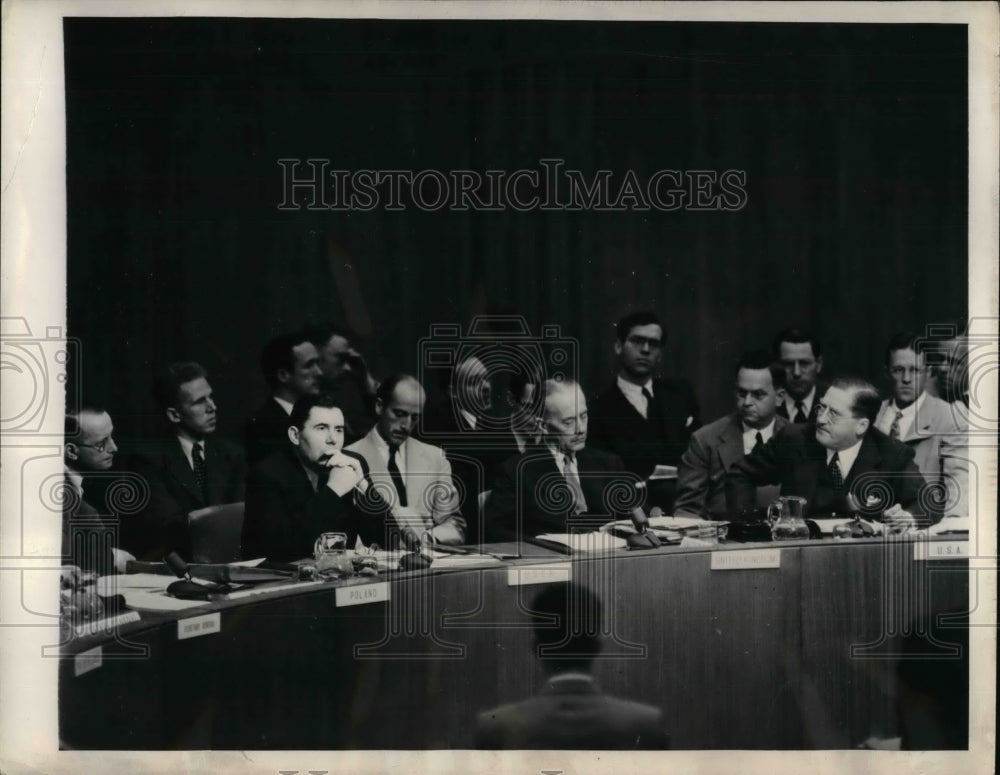 1946 Press Photo US at UN Herschel Johnson, Soviet A Gromyko, UK,Cadogan - Historic Images