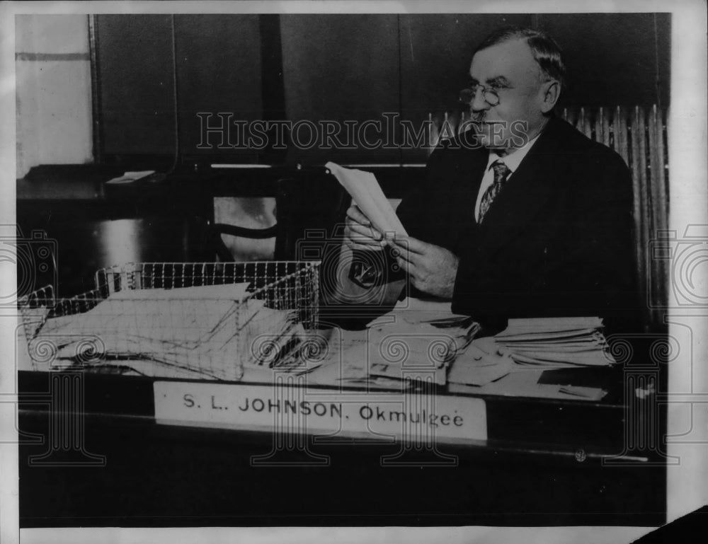 1935 Press Photo Johnson&#39;s Father S.L. Johnson State Senator Oklahoma - Historic Images