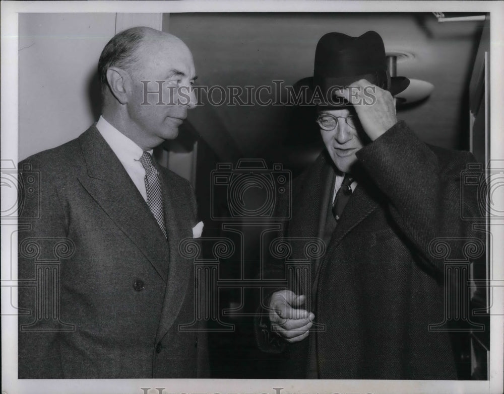 1952 Press Photo Sec of State John Foster Dulles &amp; Defense Sec Robert Lovett - Historic Images
