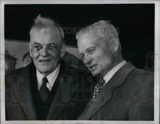 1955 Sec of State John Foster Dulles in D.C.with Sherman Adams - Historic Images