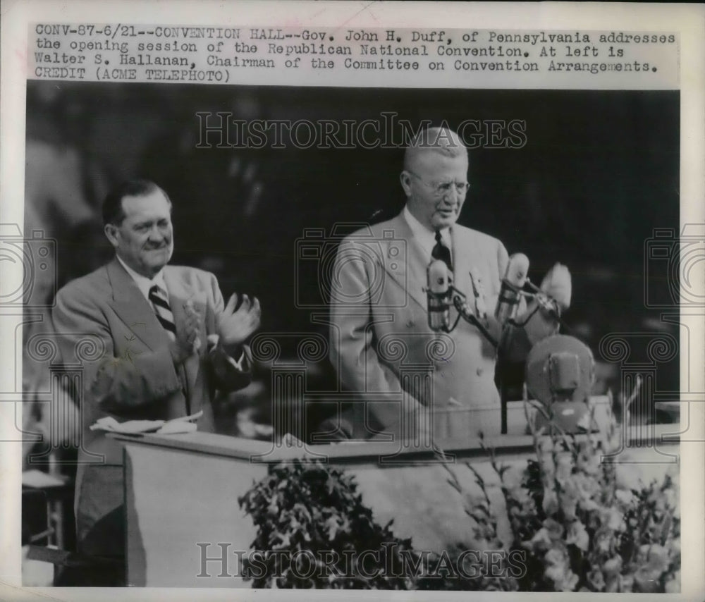 1948 Penn. Governor John H Duff at Republican Natl Conv. - Historic Images