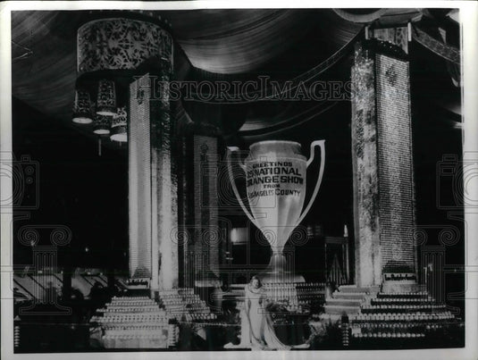 1935 Press Photo Troph at National Orange Show in San Bernadino, Cal. - Historic Images