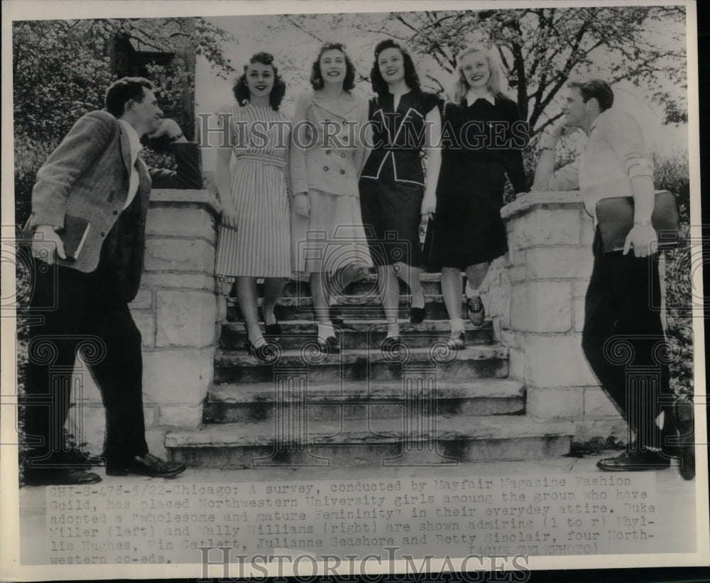 1947 Press Photo Duke Miller, Wally Williams, Phyllis Hughes, Rin Catlett, Betty - Historic Images