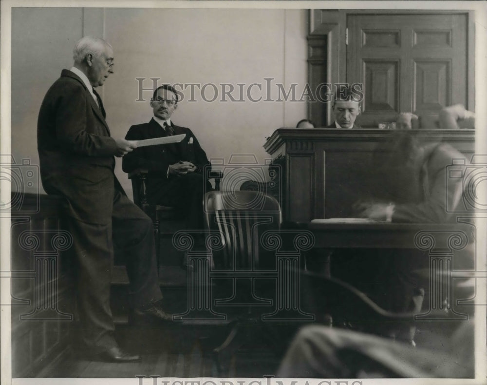 1932 Press Photo Commissioner Herrick, Samuel Seabury, Public Hearing-Historic Images