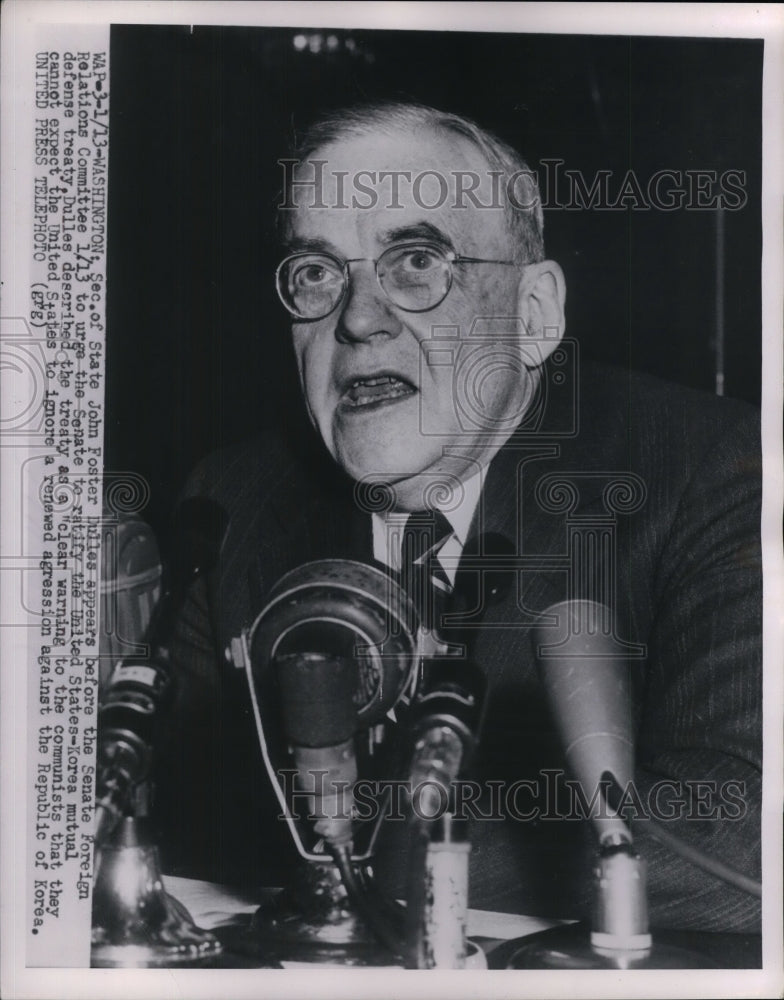 1954 Press Photo John Foster Dulles, Secretary of State - Historic Images