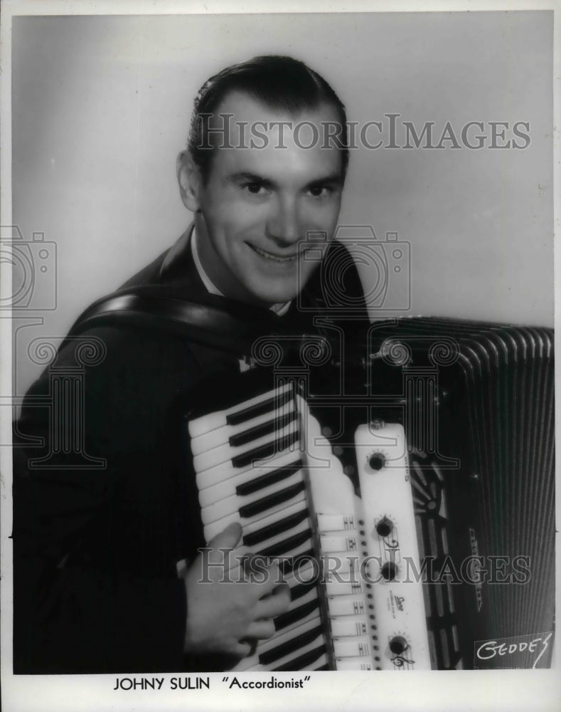 1969 Accordionist Johny Sulin poses for camera - Historic Images