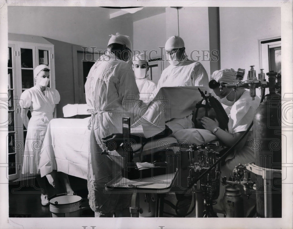 1944 Wounded fighter under goes an operation at the Ream General - Historic Images
