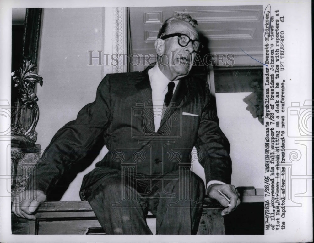 1965 Press Photo Senate Republican Leader Everett M. Dirksen at the Capitol - Historic Images