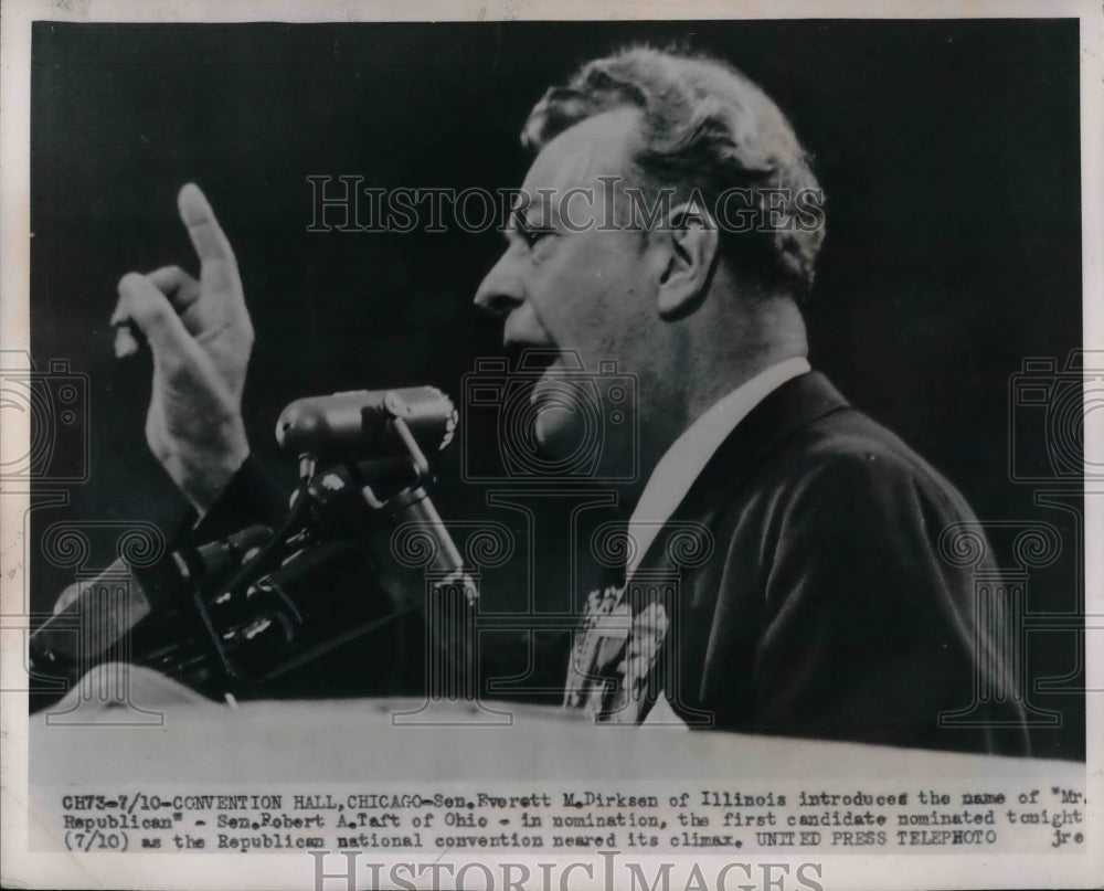1953 Press Photo Sen. Everett M. Dirksen introduces "Mr. Republican" -Sen.Robert - Historic Images
