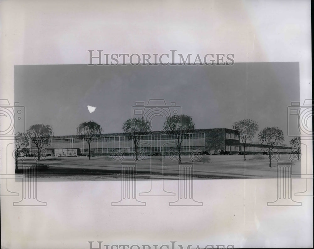 1958 Architects Drawing of 55 Million Project  - Historic Images