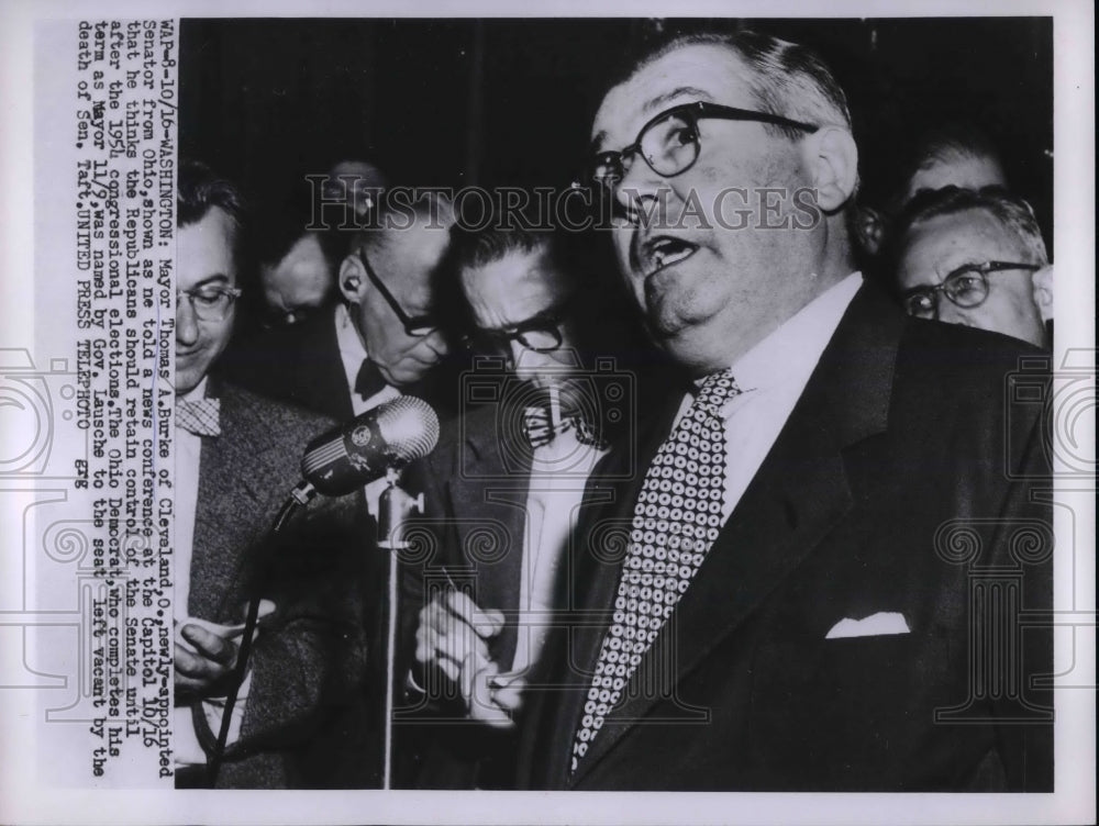 Press Photo Cleveland Mayor & Newly Elected Ohio Senator Thomas Burke-Historic Images