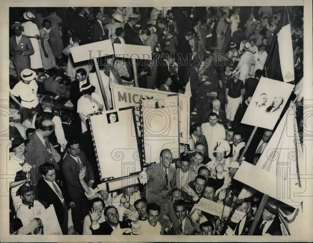 1936 Press Photo Reaction shot of a crowd after T. Roosevelt was nominated for a-Historic Images