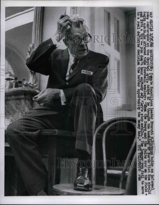 1966 Senate Republican Leader Everett Dirkson Speaks on Vietnam War - Historic Images