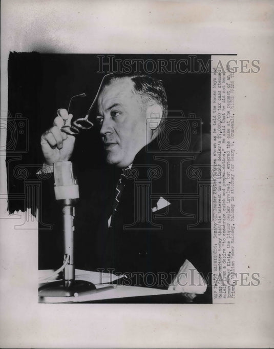 1962 Press Photo Senate GOP Leader Styles Bridges at House and Ways Subcommittee-Historic Images