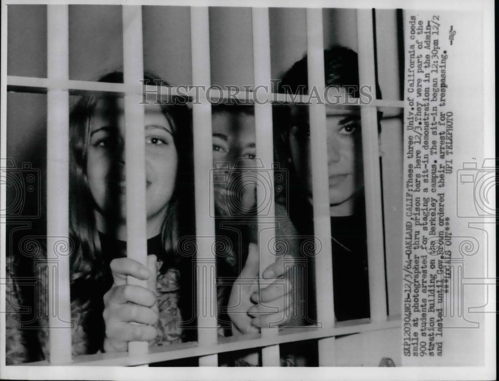 1964 University Of California Coeds Arrested Sit In Demonstration - Historic Images