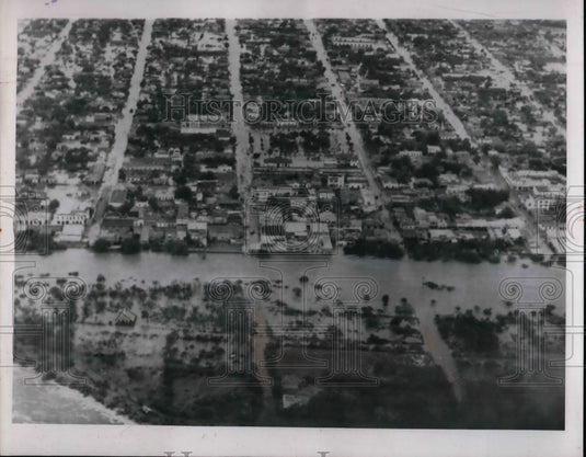 1954 Press Photo Aerial View of Flood Area - nea31819 - Historic Images